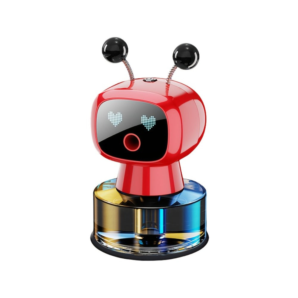 Robot Car Air Freshener Auto Spray – AI Dynamic Expression, 4 Fragrance Gears, Car Start/Stop Trigger, 5 Scents