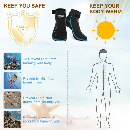 3mm Neoprene Diving Socks – Water Socks for Men & Women