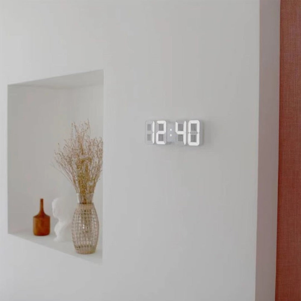 3D LED Digital Alarm Clock Colorful Night Light Home Decor Bedroom Desk Clock USB Powered for Entryways, Bedrooms and Living Spaces