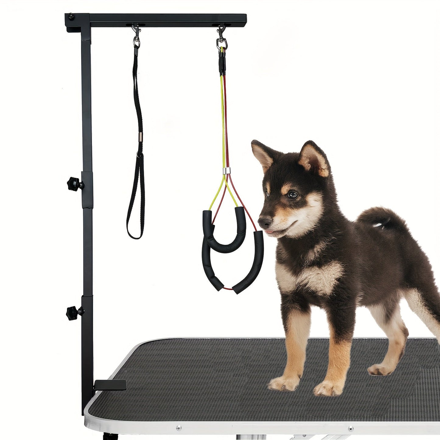 Pet Grooming Arm, 36-Inch Three-Section Iron Clamp Stand with Haunch Holder and Positioning Ropes