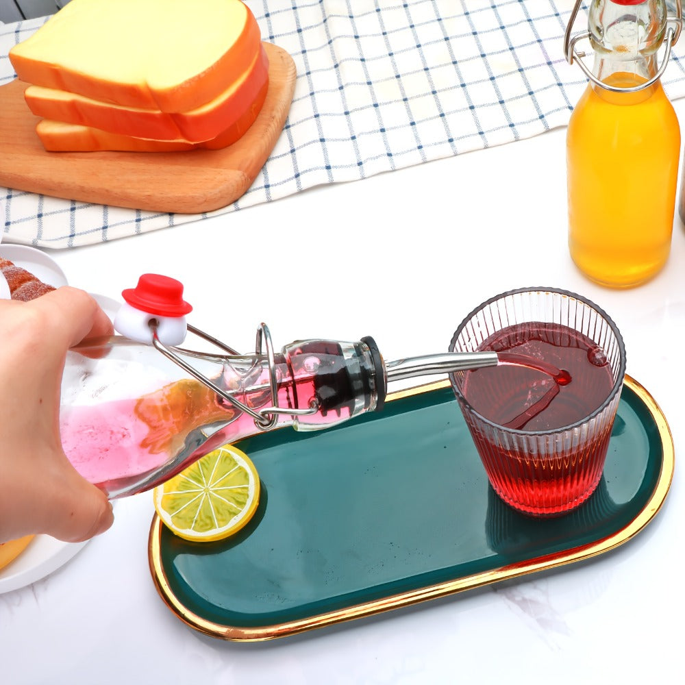 Flip Top Glass Bottles with Stopper 16oz, Airtight Swing Top Bottle for Kombucha, Juice, Vinegar