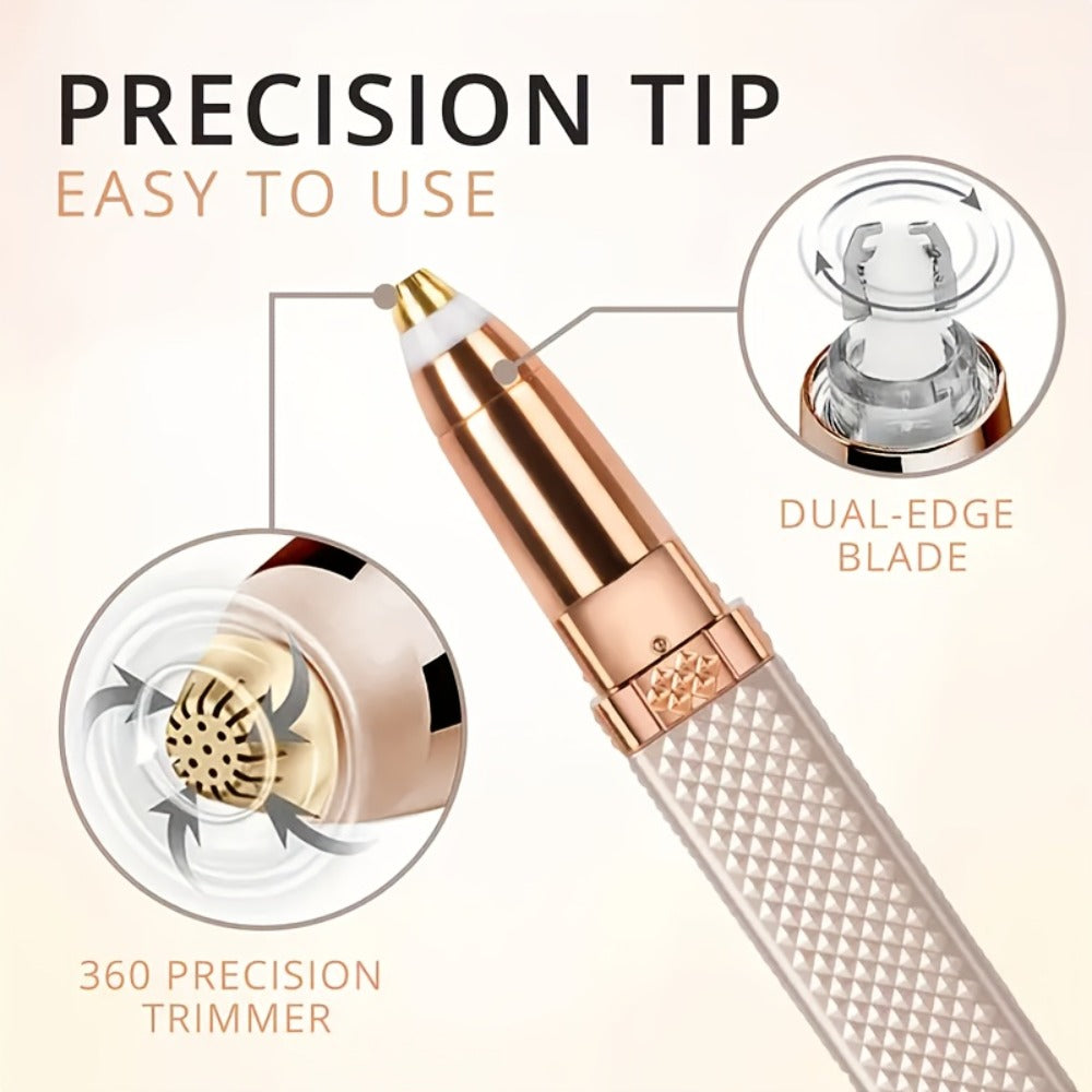 Facial Hair Trimmer for Women, 2-in-1 Electric Eyebrow Trimmer & Lip Hair Remover, Precision Face Hair