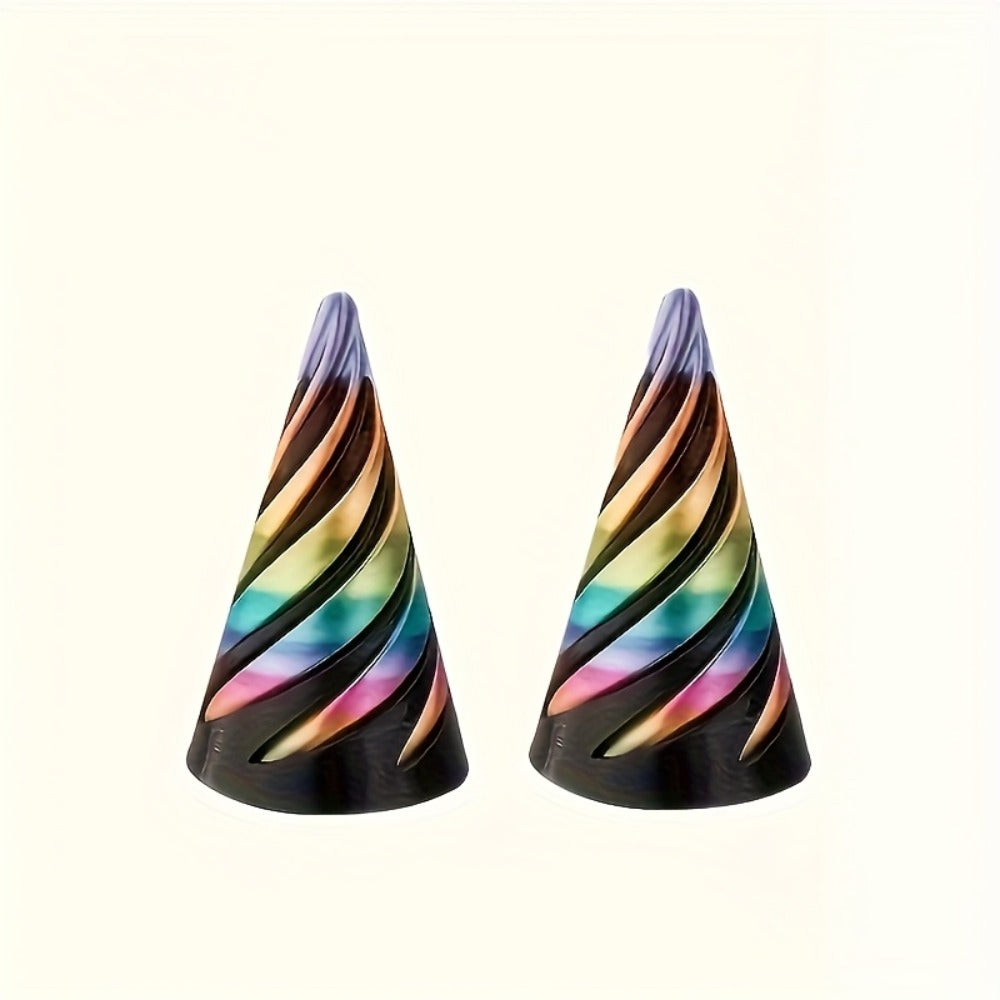 3D Printed Spiral Fidget Cone 10 Pack, Impossible Pyramid Spiral Tree & Carrot Stress Toy, Unique Fish Tank Decoration