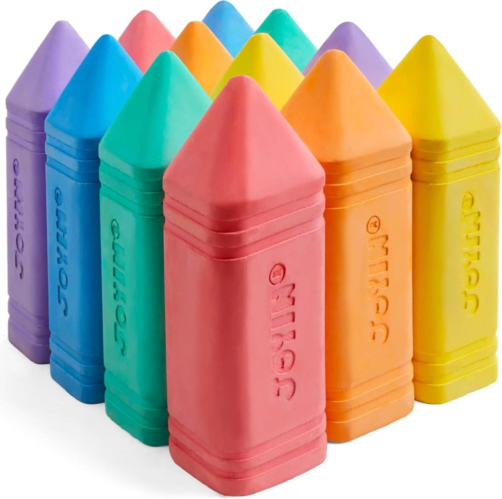 Jumbo Sidewalk Chalk 12 Pack 6 Colors Outdoor Chalk for Kids Toddlers Cone with the Listed Color, Size or Set Options for Everyday Use