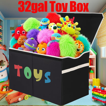 Extra Large Collapsible Kids Storage Chest with Lid, 31.7 Gal Toy Box Organizer Bins for Boys Girls Bedroom Nursery Living Room
