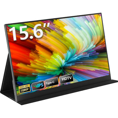 15.6 Inch Portable Monitor 1080P Touchscreen USB-C, 100% sRGB 72% NTSC IPS Travel External Second Screen for Laptop PC iPhone Android