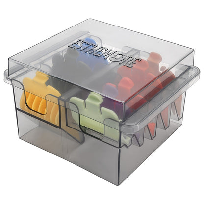 Barber Tool Organizer 8-Slot Clear Plastic Storage Box for Hair Clippers Scissors & Grooming Accessories – Transparent Salon Organizer