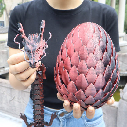 Dragon Egg Gift Set 3D Printed, 7.09in Scaled Egg + 23.62in Large Dragon with the Listed Color, Size or Set Options for Everyday Use