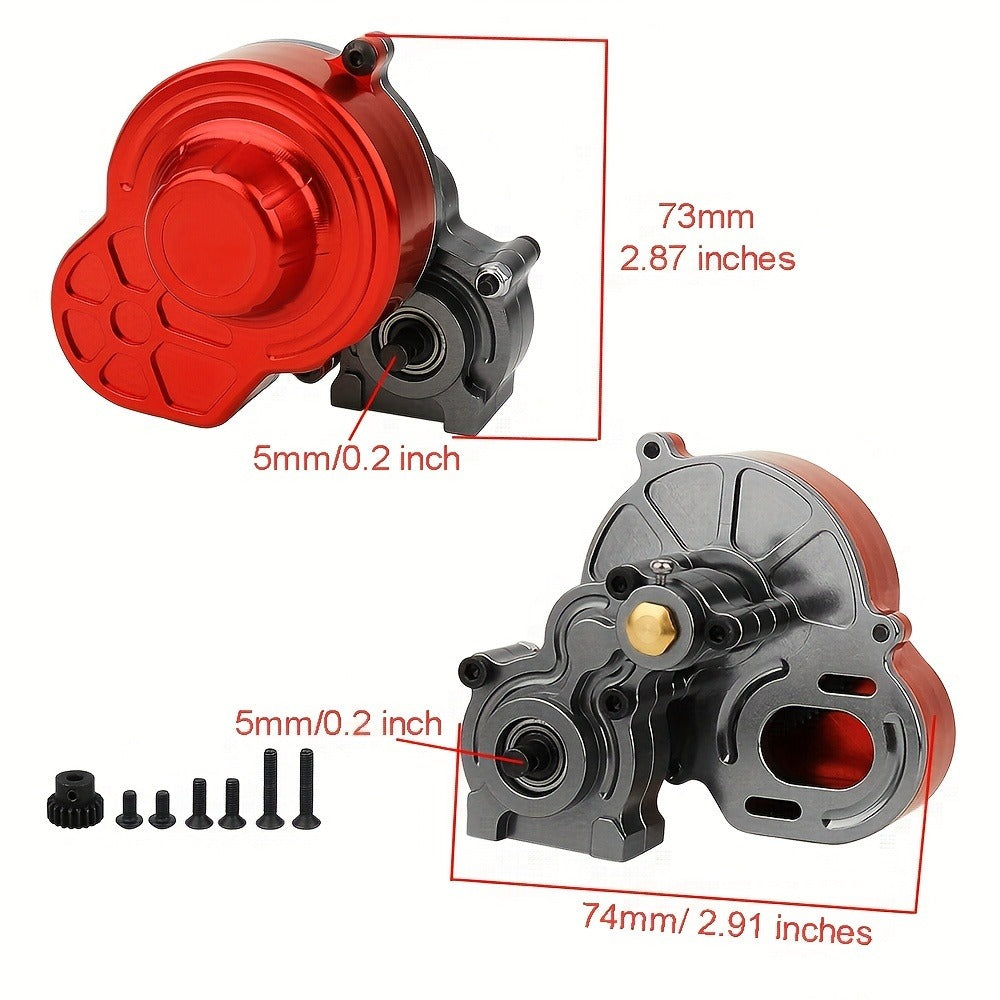 Metal Gearbox with Motor Gears for 1/10 RC Crawler Truck – LCG Transmission Upgrade for Axial SCX10 WRAITH 313mm Wheelbase