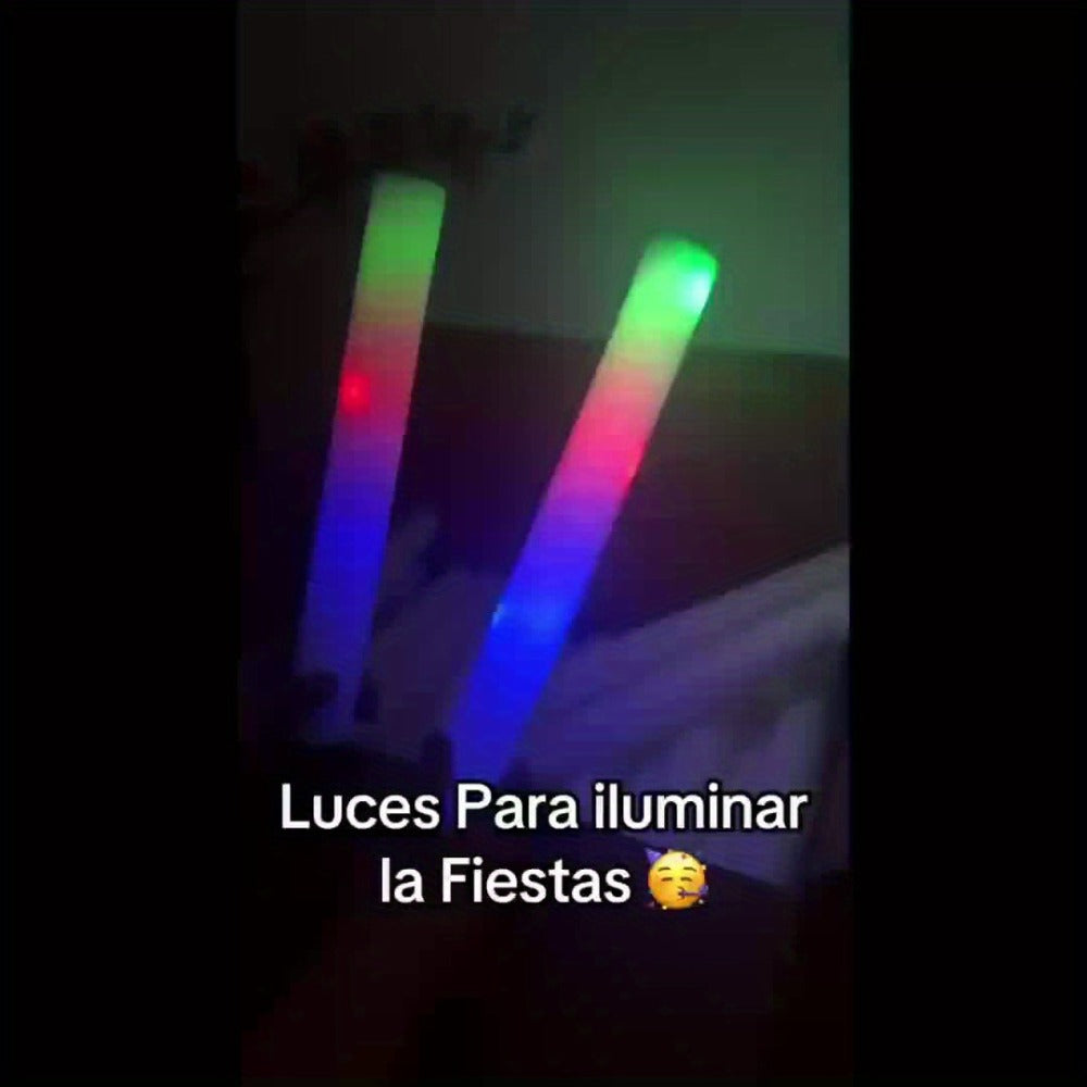 LED Glow Sticks Party Set, Foam Glow Sticks with 3 Light Modes, Glow Glasses, Headbands & Finger Lights for Rave