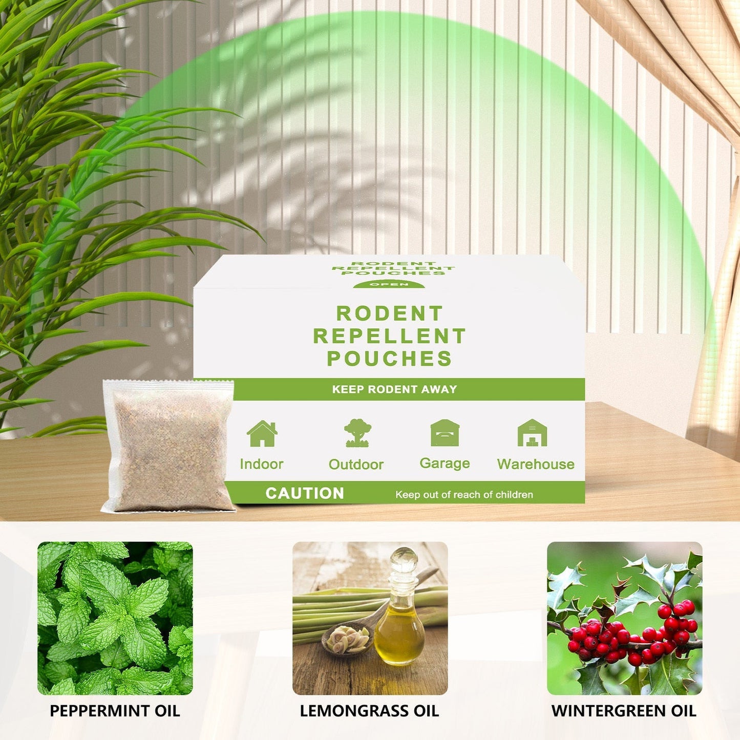 Mouse, Peppermint Pouches Car RV Garage Camper Indoor Outdoor for Garden, Patio and Yard Use