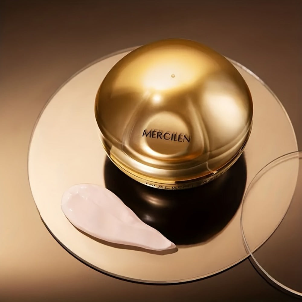 Face Cream Ganoderma Cordyceps Formula with Hyaluronic Acid, Glycerin and Golden-Tone Bottle