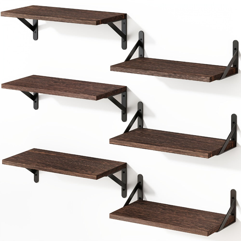 Floating Shelves for Wall, 3 or 6pcs Farmhouse Wall Shelves for Bedroom, Bathroom, Living Room & Kitchen Decor