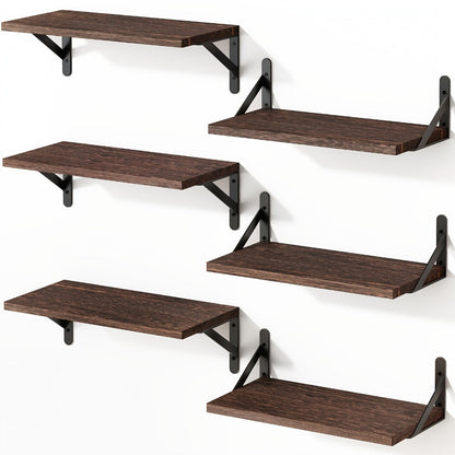 Floating Shelves for Wall, 3 or 6pcs Farmhouse Wall Shelves for Bedroom, Bathroom, Living Room & Kitchen Decor