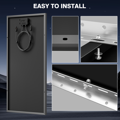 High-Efficiency 100 Watt Solar Panel Featuring a Black Backsheet, 18 BB Monocrystalline Design