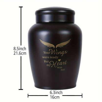 Cremation Urn for Human Ashes Large 8.5 Inch Stainless Steel Burial Urn for Adult Male Female