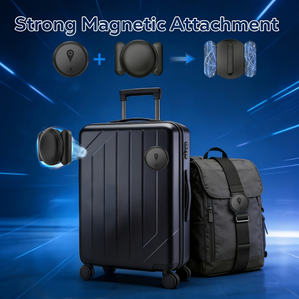 Round Black Smart Item Tracker with Keyring Holder, Two-Piece Case and Single 1pc Checkout