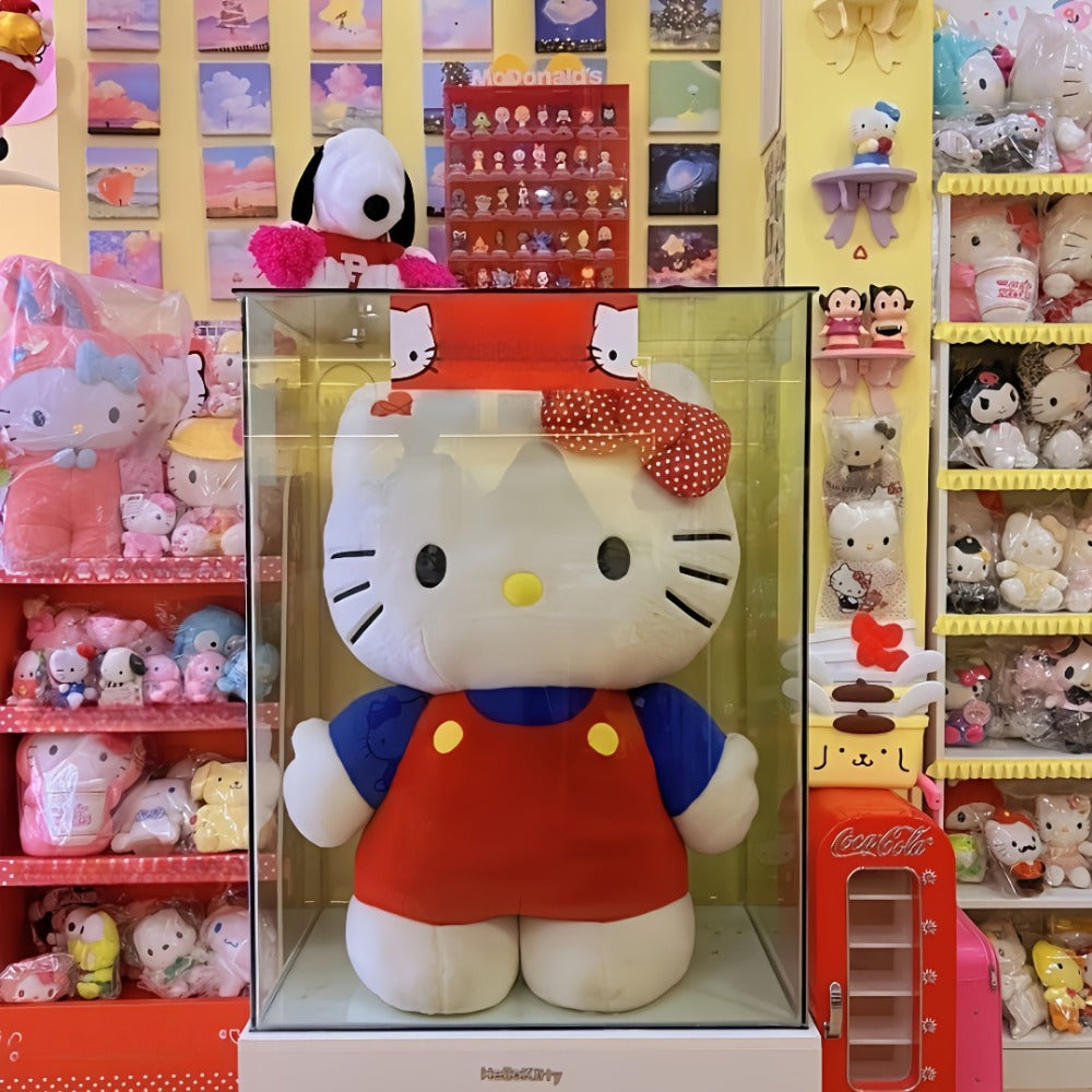 Plush Toy Hello Kitty 16-Inch Character Doll in Red-Blue or Pink-Blue Outfits for Display for Character Display, Room Decor and Gift