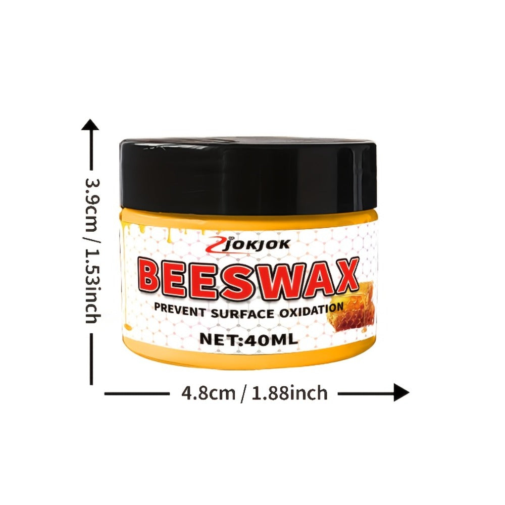 Beeswax Wood Polish, Liquid Furniture Wax for Floors, Desks & Cabinets, Gloss, Multi-Surface Wood Restorer with Sponge