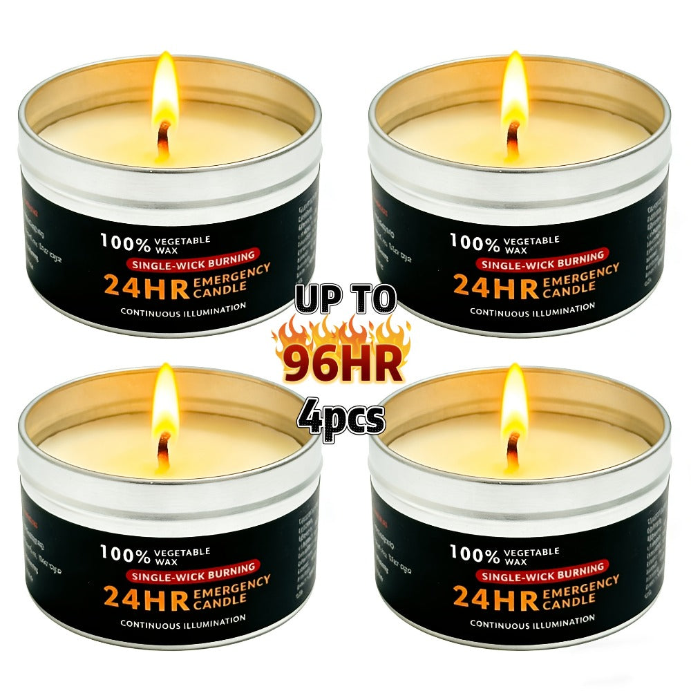 Long Burning Candles 4 Pack Burn Time Unscented Soy Palm Wax Candles in Metal Tins 80g Each for Everyday Face, Beard and Body Grooming