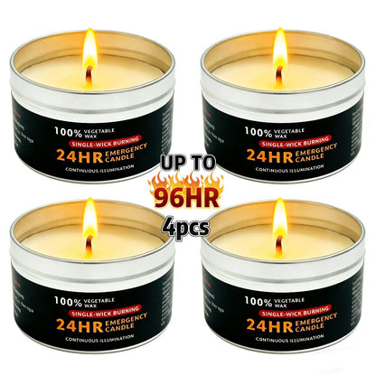 Long Burning Candles 4 Pack Burn Time Unscented Soy Palm Wax Candles in Metal Tins 80g Each for Everyday Face, Beard and Body Grooming