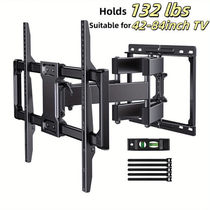 Full Motion TV Wall Mount 40-86 Inch – Holds 132 lbs, Pre-Assembled, Tool-Free Tilt Swivel Extend, VESA 600x400mm