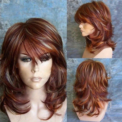 Synthetic Wig 18-Inch Light Brown Straight Style with, Simulated Scalp and Wig Net with Item-Specific Color, Length, Texture and Cap Choices