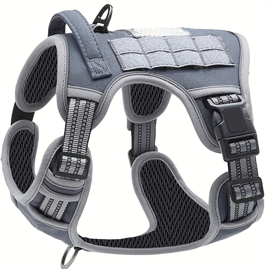No-Pull Dog Harness Military Style Reflective Vest with Control Handle – Tactical Dog Harness for Training & Service Dogs, S/M/L/XL, Black