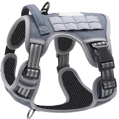 No-Pull Dog Harness Military Style Reflective Vest with Control Handle – Tactical Dog Harness for Training & Service Dogs, S/M/L/XL, Black