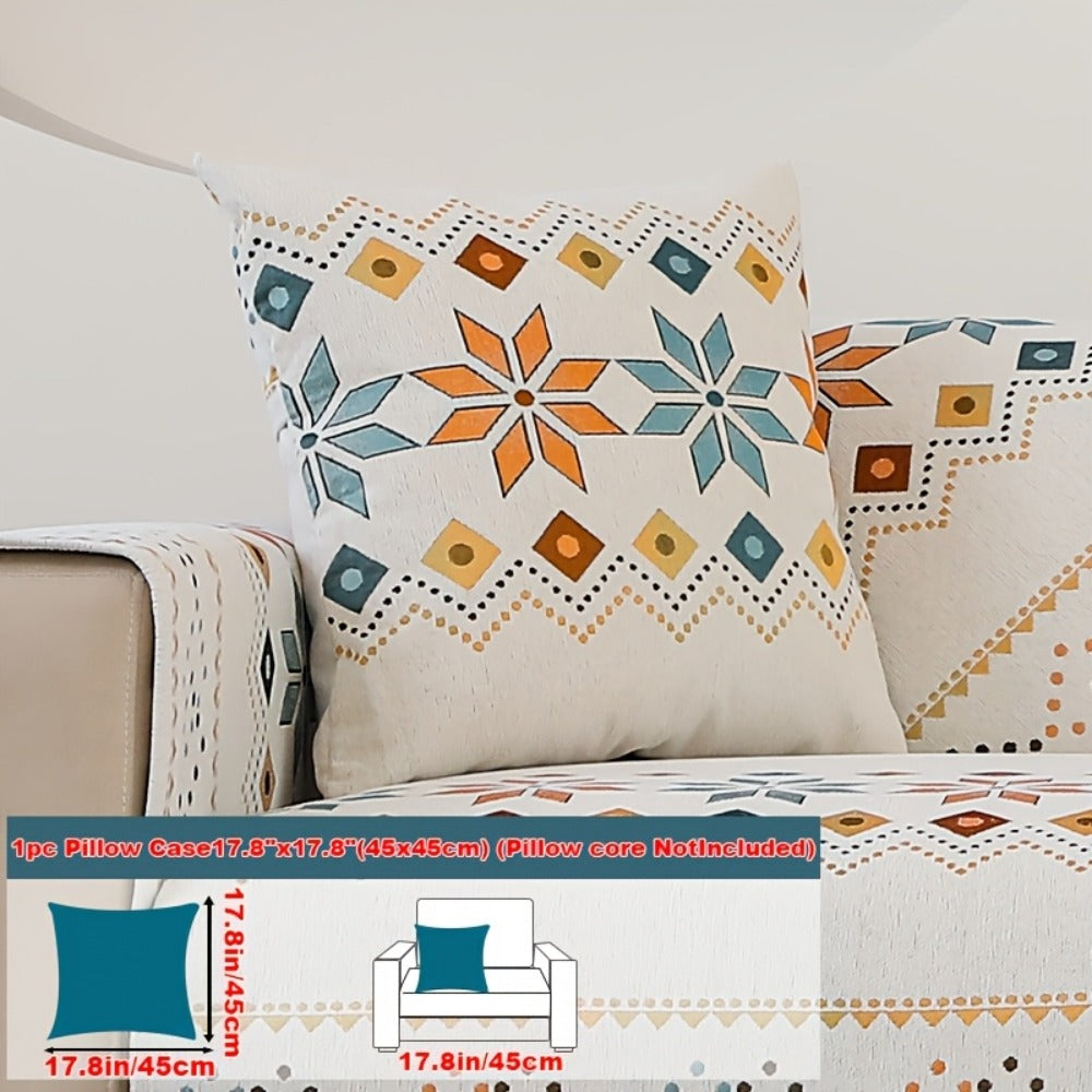 Sofa Cover Bohemian Chenille Jacquard Knit Sections for Seat, Armrest or Backrest with Model-Specific Size and Color Options