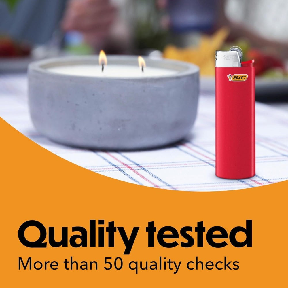 BIC Classic Pocket Lighters Bulk, Assorted Colors, Reliable Windproof Flame for Candles Fireplace Camping Grill