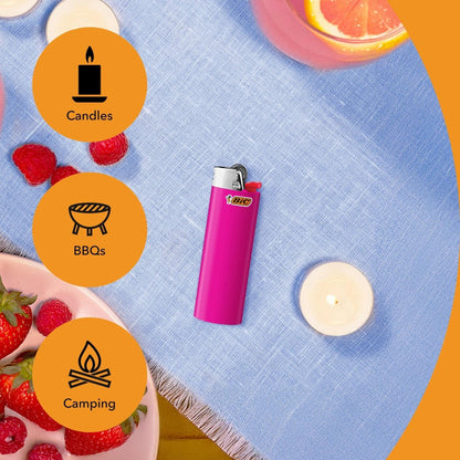 BIC Classic Maxi Pocket Lighters Assorted Colors 8-Count Tray - Reliable Everyday Lighter for Home