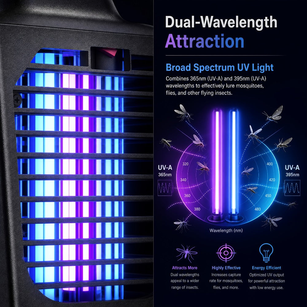 IPX4 Bug Zapper Plug-In, Electric Flying Insect Trap with LED Light & ABS Housing, Indoor Mosquito Zapper for Home