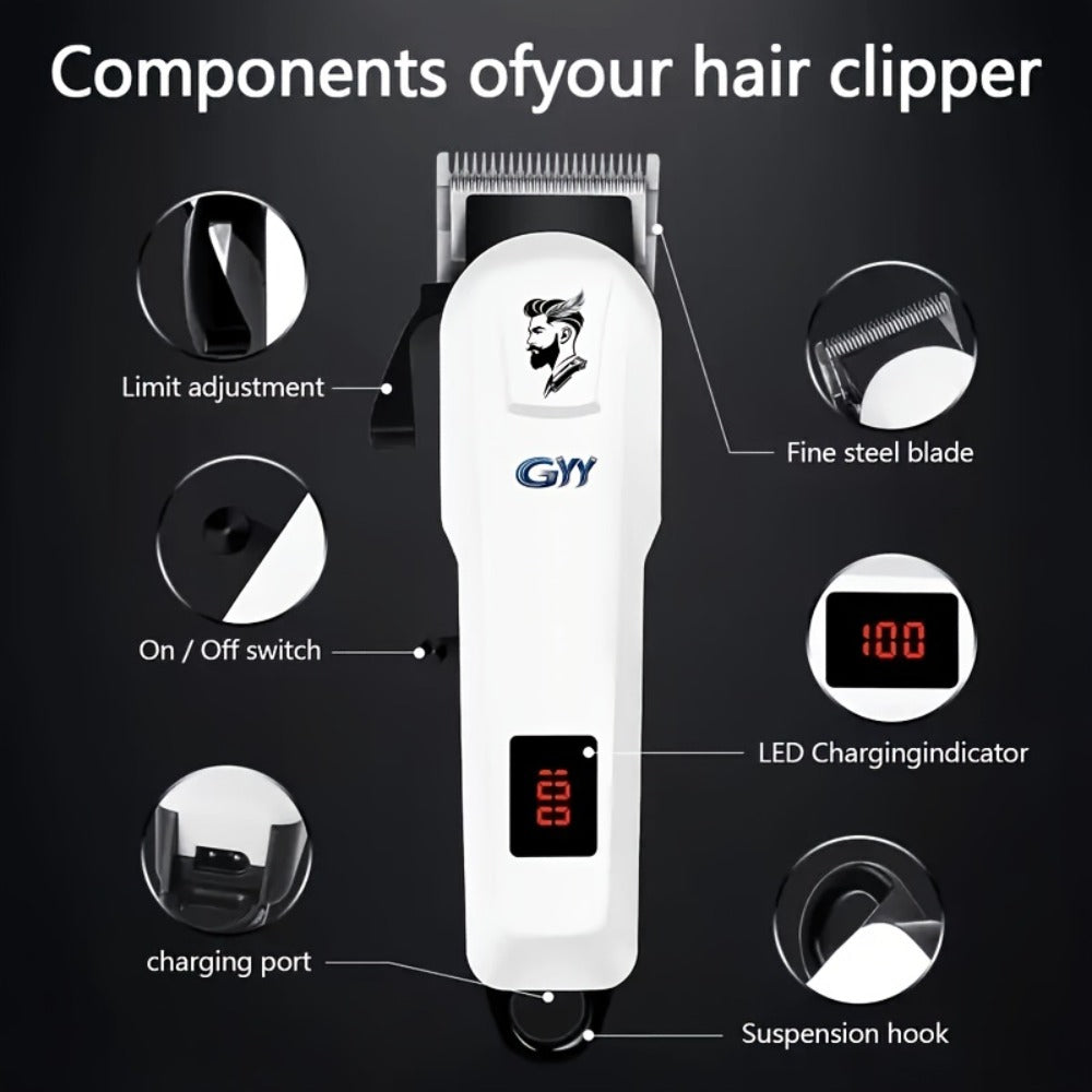 Hair Grooming Kit for Men - Electric Hair Clipper Set with Digital LCD Display, USB Rechargeable