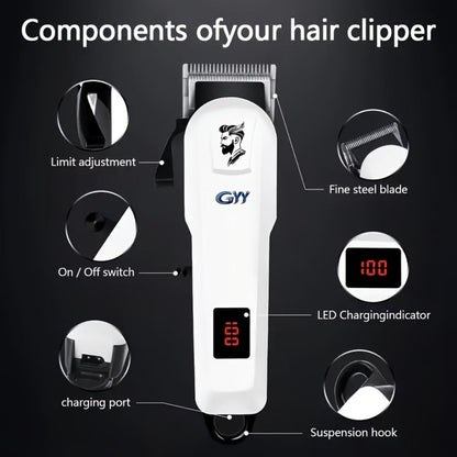 Hair Grooming Kit for Men - Electric Hair Clipper Set with Digital LCD Display, USB Rechargeable