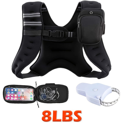 Weighted Vest for Running & Strength Training – Slim Fit Reflective Design with Phone Pouch, Snap-On Unisex Weight Training Vest for Gym
