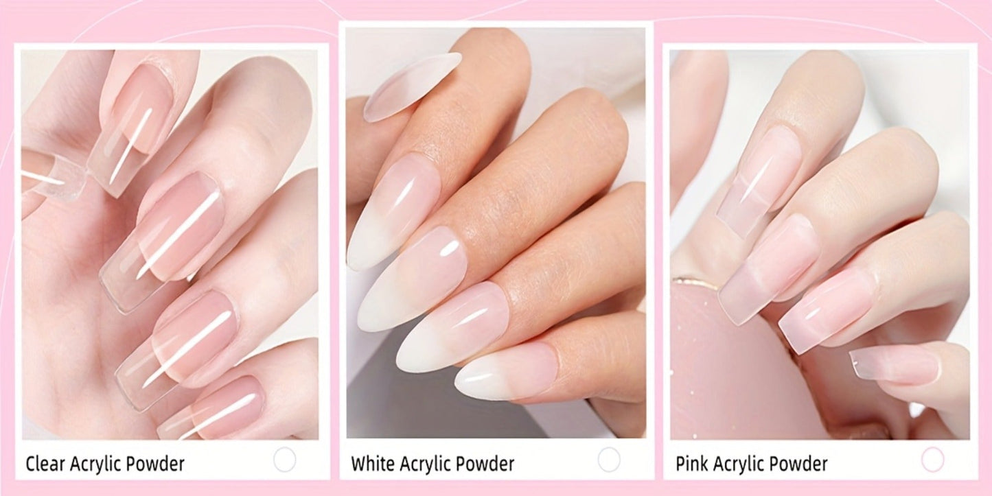 Complete Acrylic Nail Kit with Drill & UV LED Light, Colored Acrylic Powders & All Tools Included