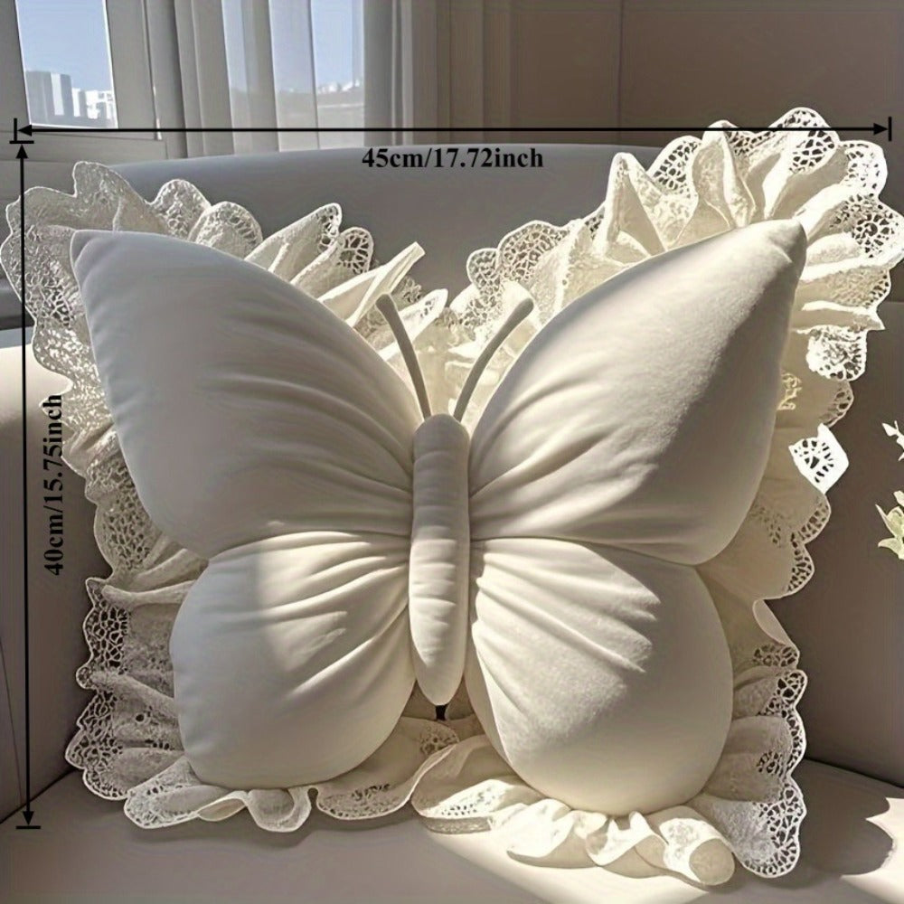 Butterfly Shaped Throw Pillow 3D Bow Decorative Cute Accent Pillow for Bed Sofa Couch Velvet for Entryways, Bedrooms and Living Spaces