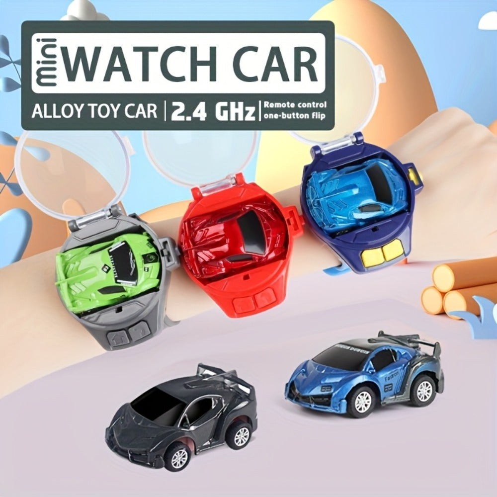 Alloy Metal RC Sports Car for Kids with Flashing LED Lights, 2.4GHz USB Rechargeable Push Button Remote Control Toy Car