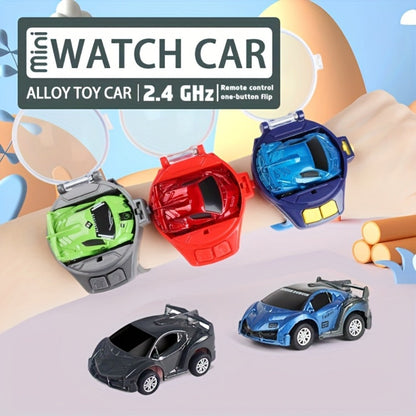 Alloy Metal RC Sports Car for Kids with Flashing LED Lights, 2.4GHz USB Rechargeable Push Button Remote Control Toy Car