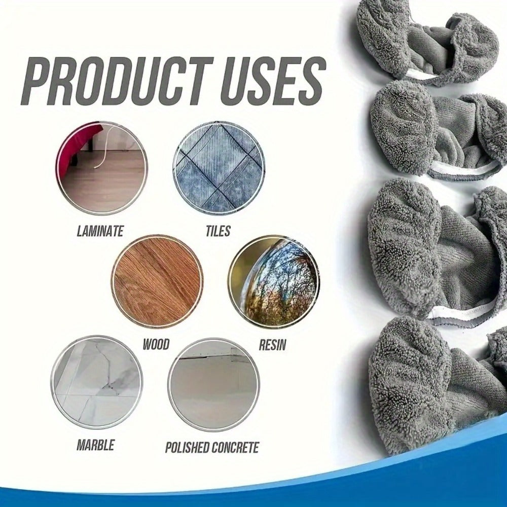 Reusable Microfiber Mop Pads 10-Pack Machine Washable Replacement Refill Pads for All Floor Surfaces Bathroom Bedroom Living Room Kitchen