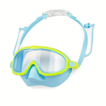 Oversized Swimming Goggles with Single-Lens Mask Frame, Adjustable Strap and Pink or Blue Color Options