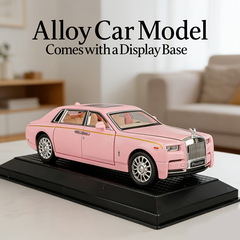 Collectible Diecast Car Model Zinc Alloy with Display Base & Openable Doors – Highly Detailed Static Decoration for Home Office Desk