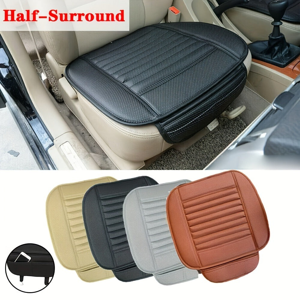 Backless Car Seat Cushion Two-Piece Front Pad Set with 52 x 50cm Size in Black, Beige or Gray