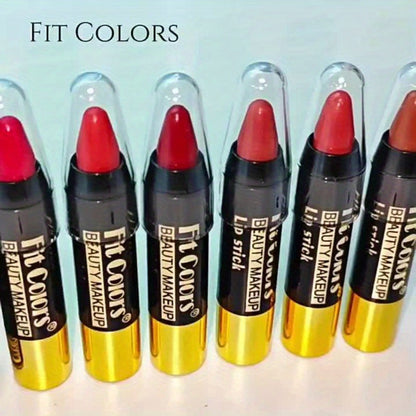 Glossy Crayon Lipstick Set 6 Pack Nourishing Lip Color, for Makeup, Travel and Everyday Vanity Use