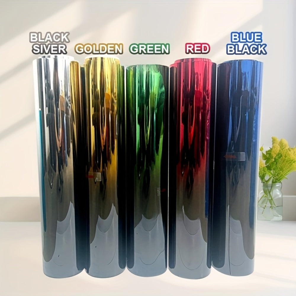 Gradient Window Tint Film Roll 19.7" x 118" Heat Resistant Shatterproof PET – Two-Tone Car Window Film Easy Apply & Remove Red Black Green