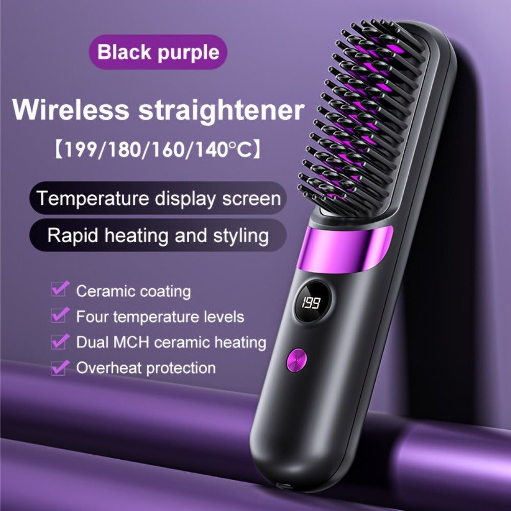 Cordless Hair Straightening Brush Family with 2000mAh or 3600mAh Labels and Four Accessory Set Options