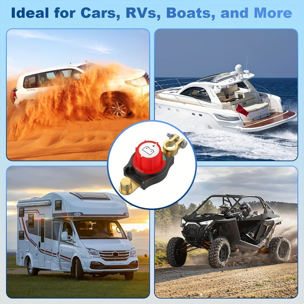 Battery Disconnect Switch 1000A Heavy Duty Manual Lever On/Off Negative Cut-Off with Screw Terminals for Car Truck Boat RV Marine