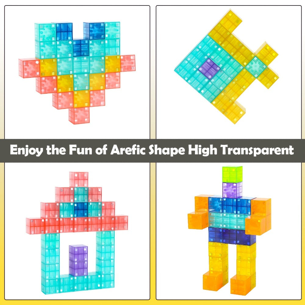 3D Magnetic Cubes 54PCS for Kids, True Three-Dimensional STEM Building with the Listed Color, Size or Set Options for Everyday Use
