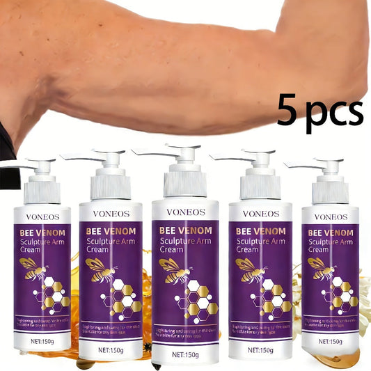 Body Cream VONEVOS Five 150g Pump Bottles with Bee Venom, Hyaluronic Acid and Collagen for External Arm Application